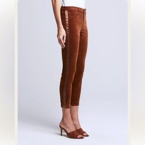 NWT  L’AGENCE Margot HR5 Skinny Tape-Java  Velvet Side Satin Stripe Jean Sz‎ 30